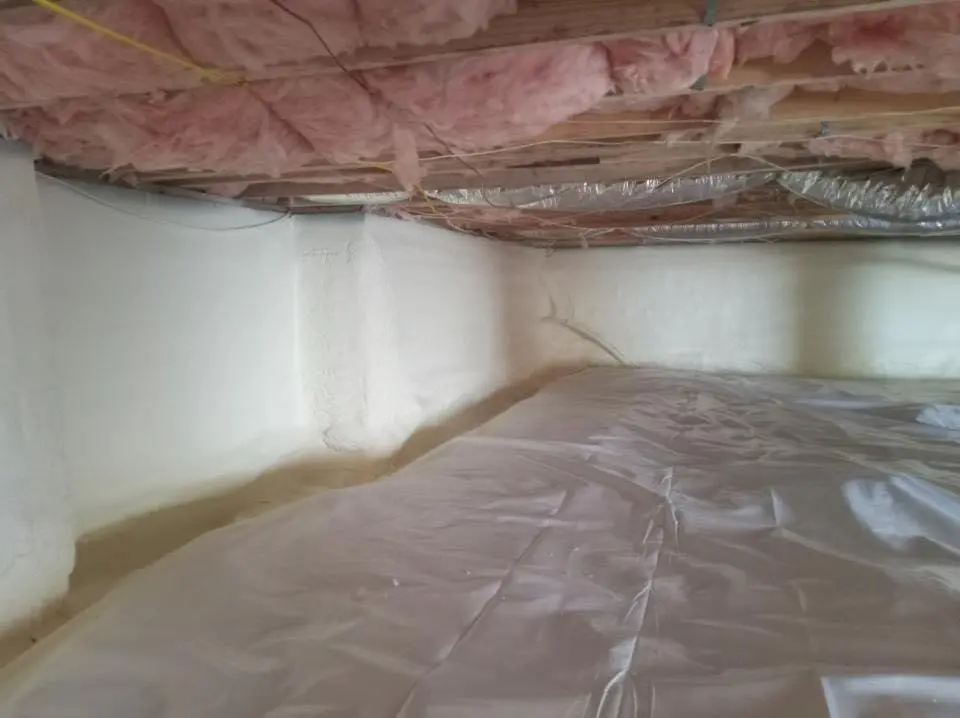 Crawl space encapsulation with closed-cell spray foam for Attic Insulation in West Pennsboro